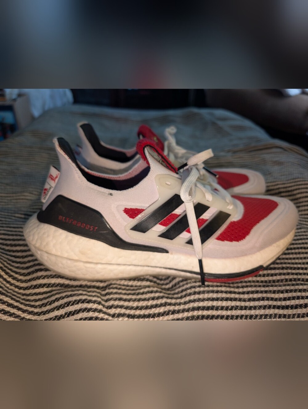 Adidas Ultraboost 21 Cardinal Shoes Sneakers Men's Sz 9 Red White
